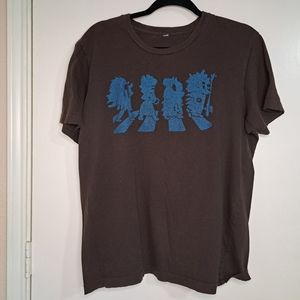 Native American Chiefs + The Beatles Abbey Road Tee (L, Brown)